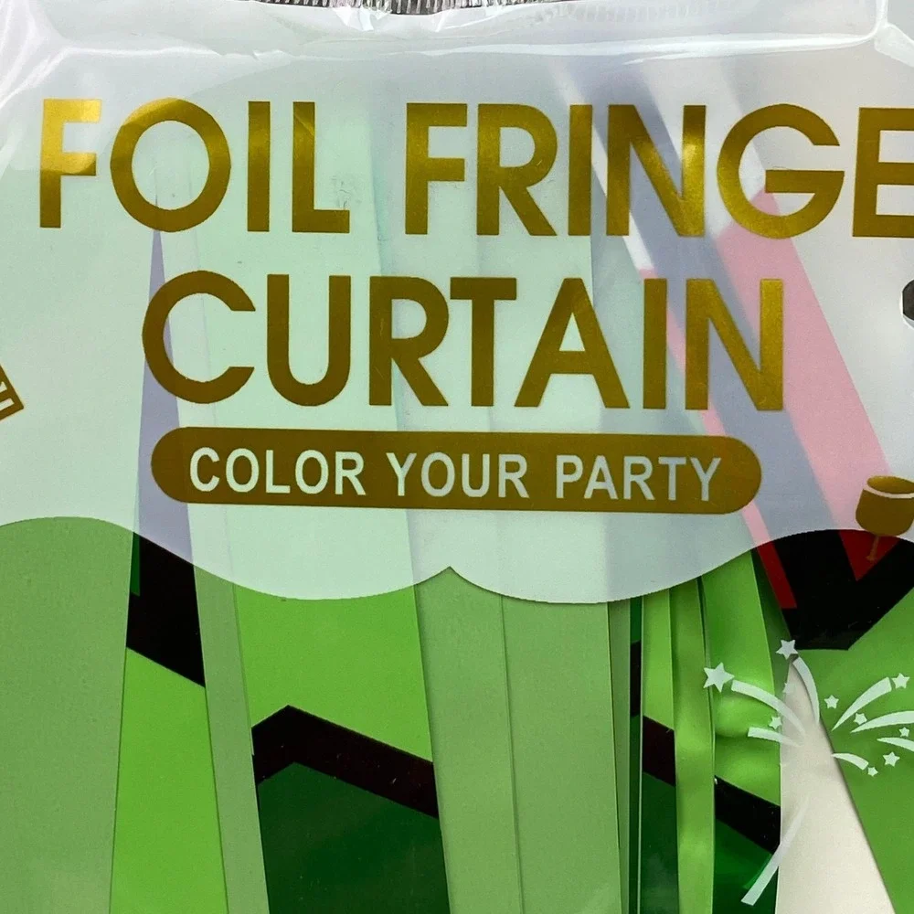 Bupelo Pixel Game‎ Themed Foil Fringe Curtains Birthday Party Decorations
